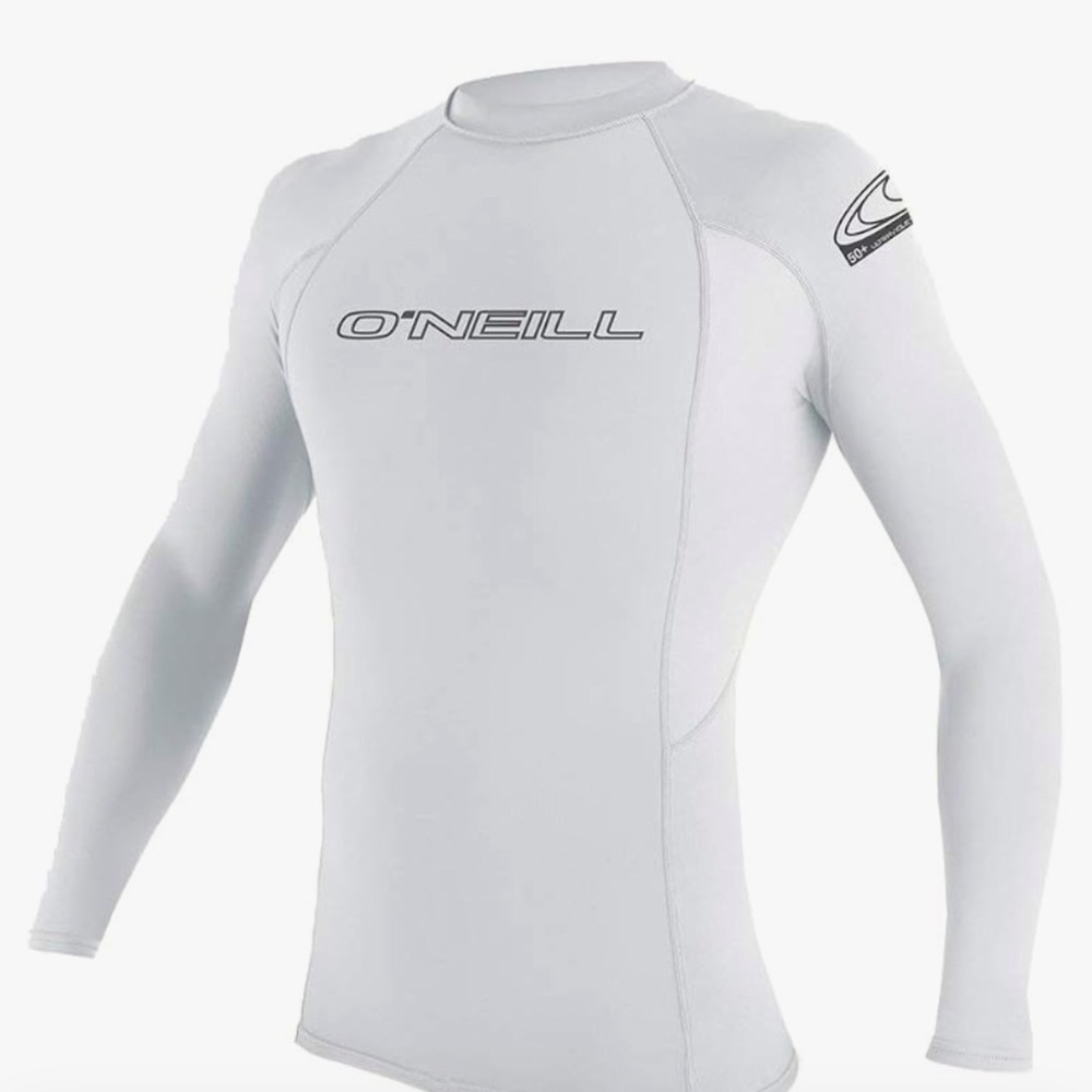 O'Neill White Men's Long Sleeve Swim Rash Guard